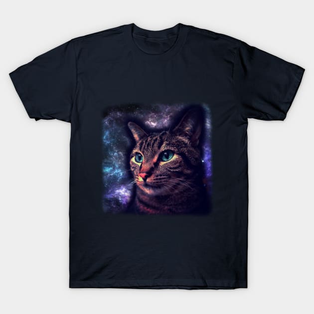 Galaxy Cat in Space T-Shirt by TheMojoPyro